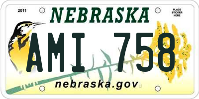 NE license plate AMI758