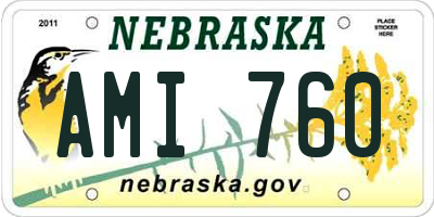 NE license plate AMI760