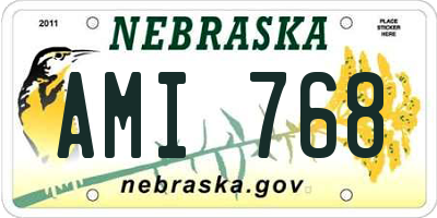 NE license plate AMI768