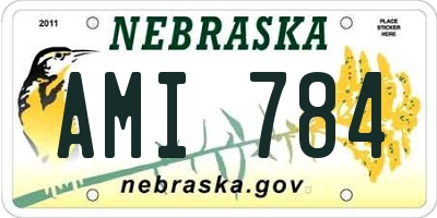 NE license plate AMI784