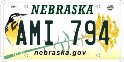 NE license plate AMI794