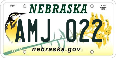 NE license plate AMJ022