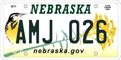 NE license plate AMJ026