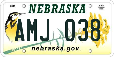 NE license plate AMJ038