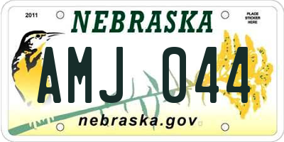 NE license plate AMJ044