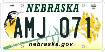 NE license plate AMJ071