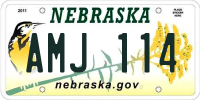 NE license plate AMJ114