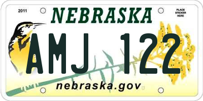 NE license plate AMJ122