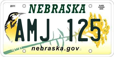 NE license plate AMJ125