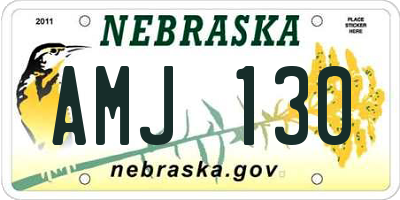 NE license plate AMJ130