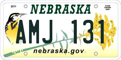 NE license plate AMJ131