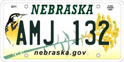 NE license plate AMJ132