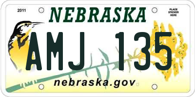 NE license plate AMJ135
