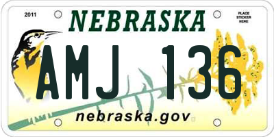 NE license plate AMJ136