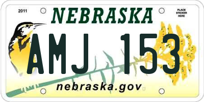 NE license plate AMJ153