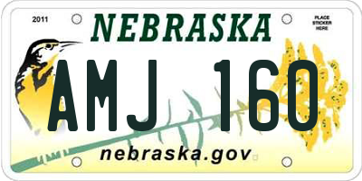 NE license plate AMJ160