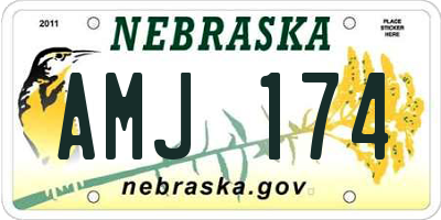 NE license plate AMJ174
