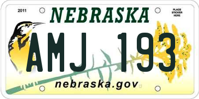 NE license plate AMJ193