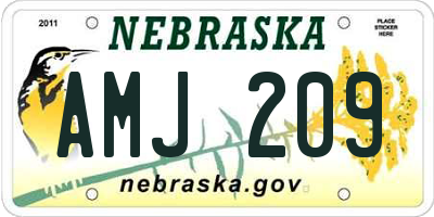 NE license plate AMJ209