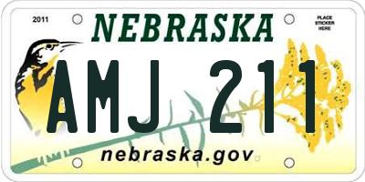 NE license plate AMJ211