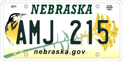 NE license plate AMJ215