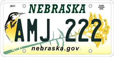 NE license plate AMJ222