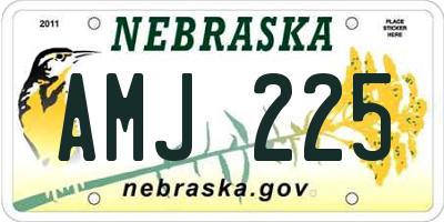 NE license plate AMJ225