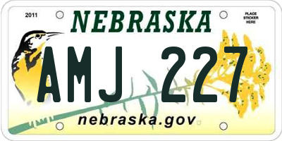 NE license plate AMJ227