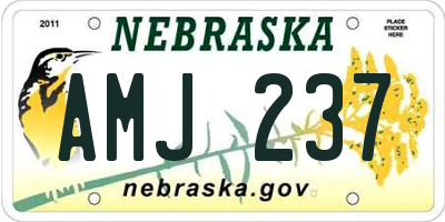 NE license plate AMJ237