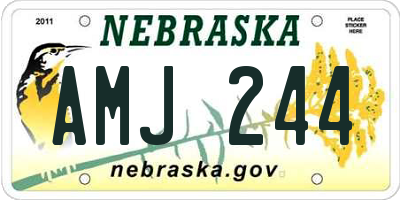 NE license plate AMJ244