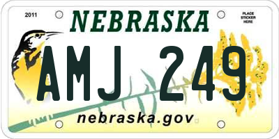 NE license plate AMJ249