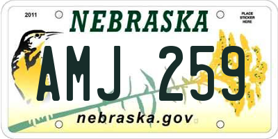 NE license plate AMJ259