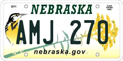 NE license plate AMJ270
