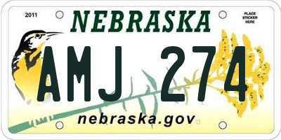 NE license plate AMJ274