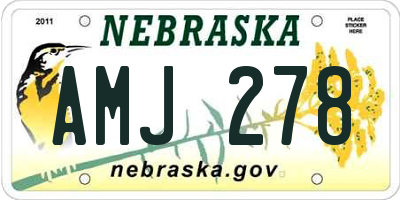 NE license plate AMJ278