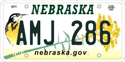 NE license plate AMJ286