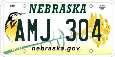 NE license plate AMJ304