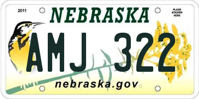 NE license plate AMJ322