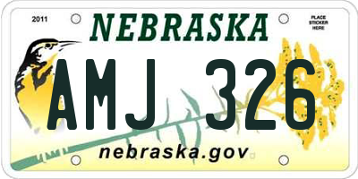 NE license plate AMJ326