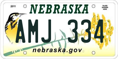 NE license plate AMJ334