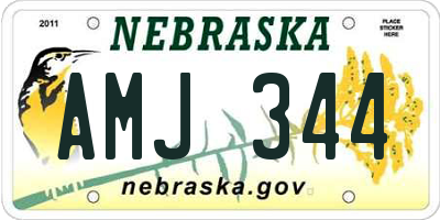 NE license plate AMJ344
