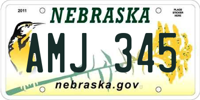 NE license plate AMJ345