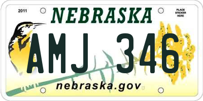 NE license plate AMJ346