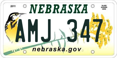 NE license plate AMJ347