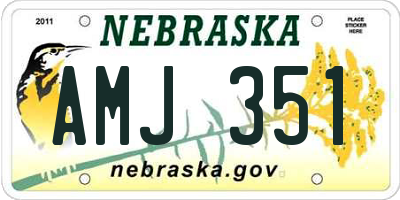 NE license plate AMJ351