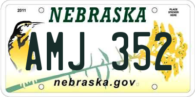NE license plate AMJ352