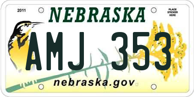 NE license plate AMJ353
