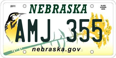 NE license plate AMJ355