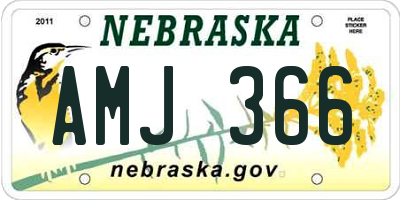 NE license plate AMJ366