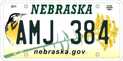 NE license plate AMJ384